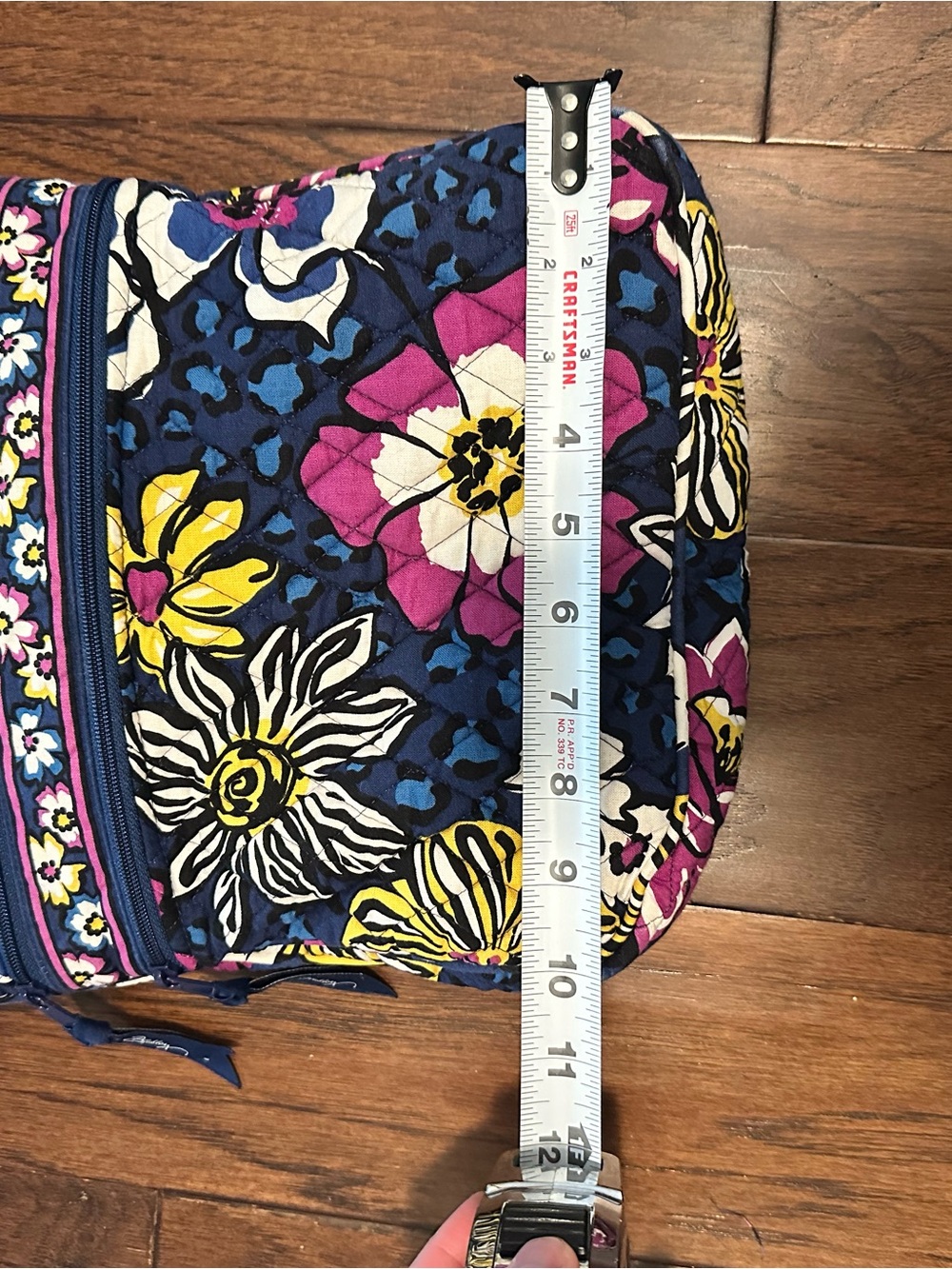 Vera Bradley Floral Navy Crossbody Bag - Pink & Yellow Accents - Picture 2 of 8